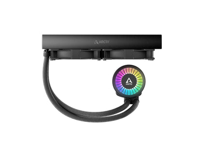 ARCTIC COOLING Liquid Freezer III - 280 A-RGB (Black): All-in-One CPU Water Cooler with 280mm radiator and 2x P14 PWM PST A-RGB fan, compatible Intel LGA1700, 1851 and AMD AM4, AM5 - Black color