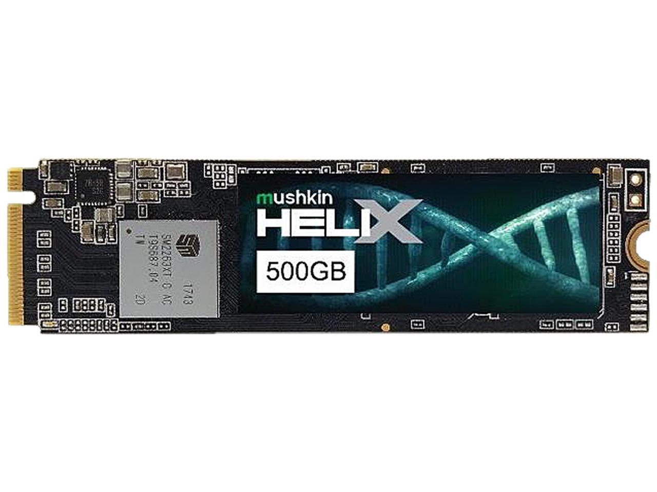 Mushkin Helix-L M.2 2280 500GB PCIe Gen3 x4 NVMe 1.3 3D TLC Internal Solid State Drive (SSD) MKNSSDHL500GB-D8