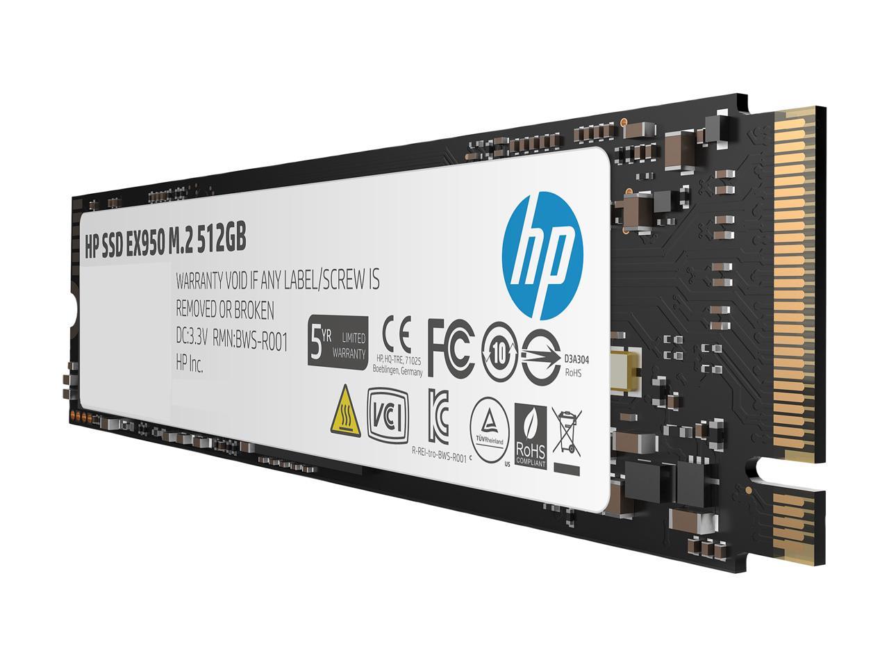 HP EX950 M.2 2280 512GB PCle Gen3 x4, NVMe1.3 3D NAND Internal Solid State Drive (SSD) 5MS22AA#ABC