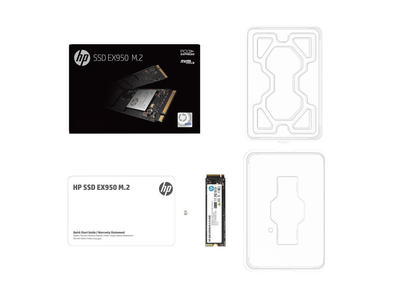 HP EX950 M.2 2280 512GB PCle Gen3 x4, NVMe1.3 3D NAND Internal Solid State Drive (SSD) 5MS22AA#ABC