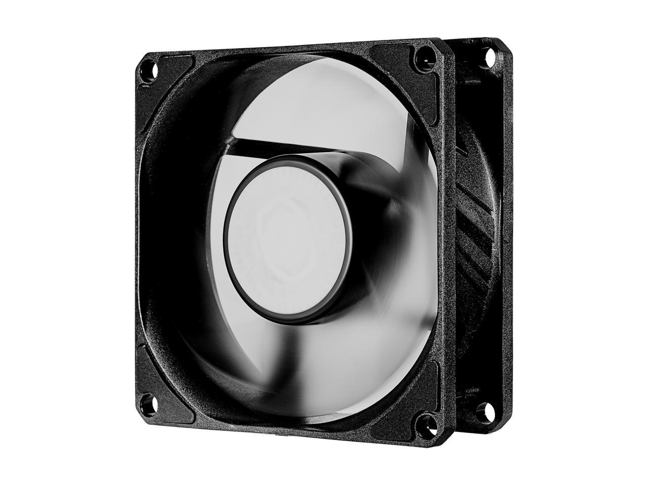 Cooler Master SickleFlow 80 V2 All-Black Square Frame Fan with Air Balance Curve Blade Design, Sealed Bearing, PWM Control for Computer Case & Air Coolers