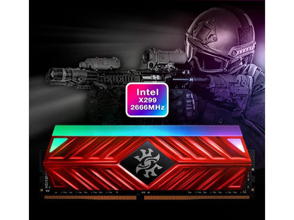 XPG SPECTRIX D41 RGB Desktop Memory: 32GB (2x16GB) DDR4 3200MHz CL16 Red