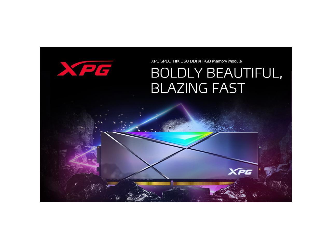 XPG SPECTRIX D50 RGB Desktop Memory: 16GB (2x8GB) DDR4 3200MHz CL16 Wite