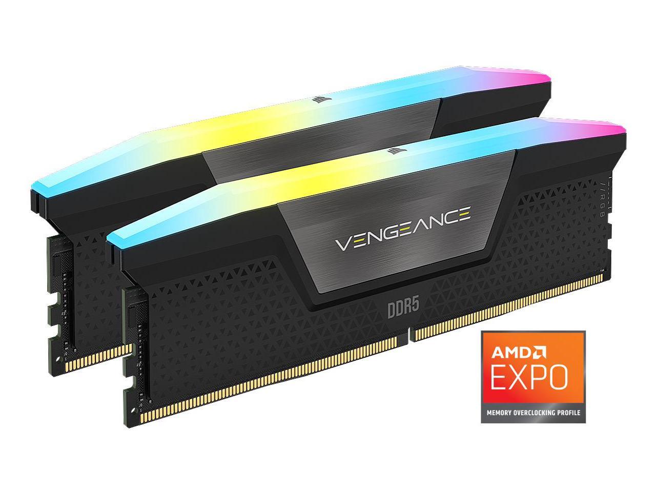 CORSAIR Vengeance RGB 32GB (2 x 16GB) 288-Pin PC RAM DDR5 6200 (PC5 49600) Desktop Memory Model CMH32GX5M2B6200C36