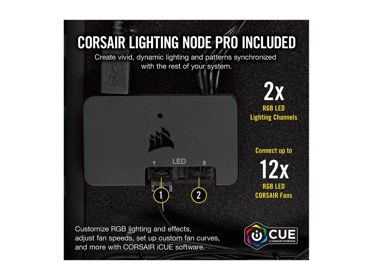 Corsair LL Series CO-9050072-WW LL120 RGB, 120mm Dual Light Loop RGB LED PWM Fan, 3 Fan Pack with Lighting Node PRO