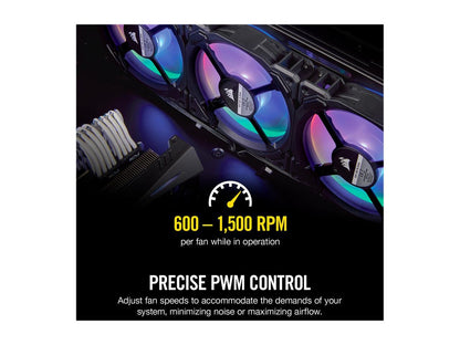 Corsair LL Series CO-9050073-WW LL140 RGB, 140mm Dual Light Loop RGB LED PWM Fan, Single Pack