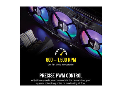 Corsair LL Series CO-9050071-WW LL120 RGB, 120mm Dual Light Loop RGB LED PWM Fan, Single Pack