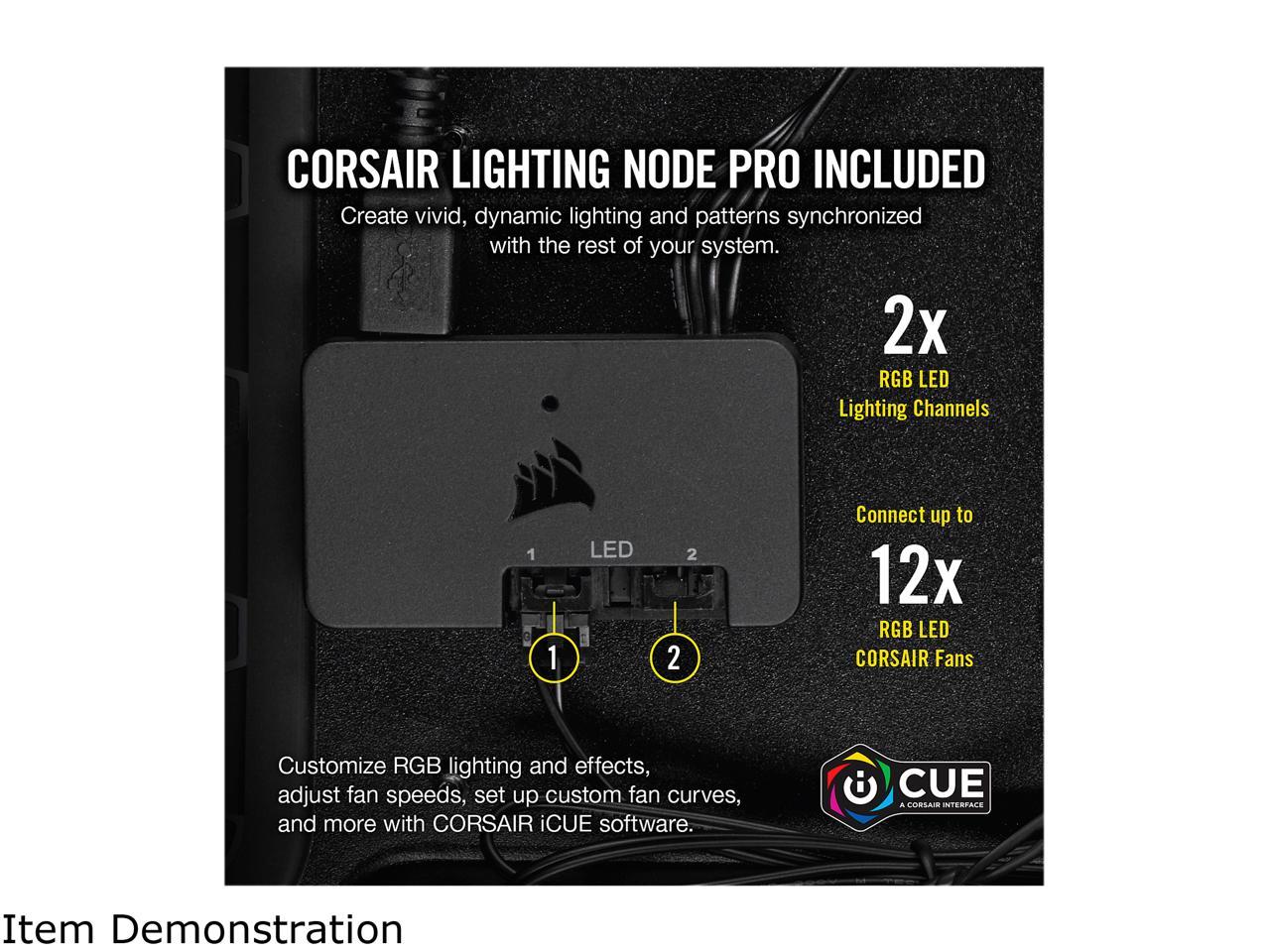 Corsair LL Series CO-9050092-WW LL120 RGB, 120mm Dual Light Loop RGB LED PWM Fan, 3 Fan Pack with Lighting Node PRO, White