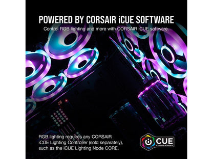 CORSAIR QL Series, iCUE QL120 RGB, 120mm RGB LED PWM White Fan, Single Fan - CO-9050103-WW