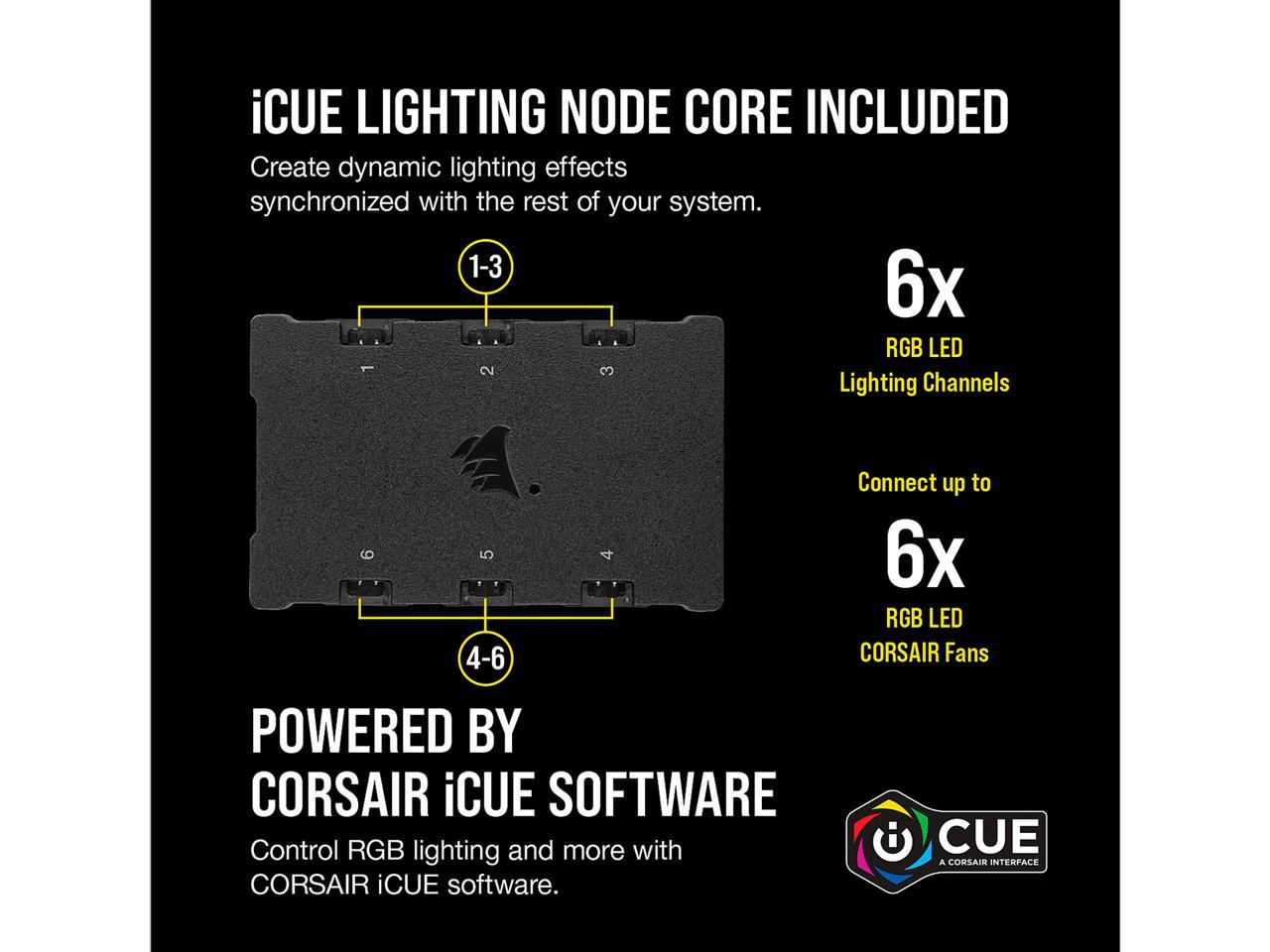 CORSAIR QL Series, iCUE QL140 RGB, 140mm RGB LED PWM White Fan, Dual Fan Kit with Lighting Node CORE - CO-9050106-WW