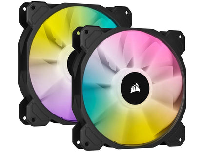 CORSAIR iCUE SP140 RGB ELITE Performance 140mm PWM Dual Fan Kit with Lighting Node CORE, CO-9050111-WW