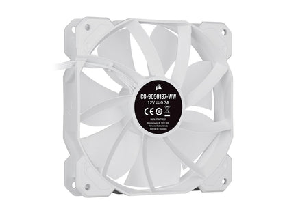 CORSAIR iCUE SP120 RGB ELITE Performance 120mm White PWM Triple Fan Kit with iCUE Lighting Node