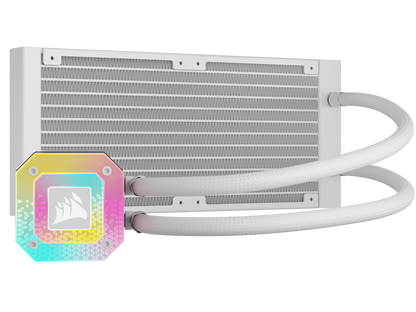 CORSAIR iCUE H100i ELITE CAPELLIX XT Liquid CPU Cooler - White - AF120 RGB ELITE Fans - 240mm Radiator - Intel® LGA 1700, 1200, 115X, 2066, AMD® AM5, AM4