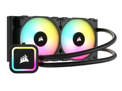 CORSAIR H100x RGB ELITE Liquid CPU Cooler - 32 Dynamic RGB LEDs - iCUE-Ready SP120 RGB ELITE Fans - Intel® LGA 1700, 1200, 115X, 2066, AMD® AM4 Sockets