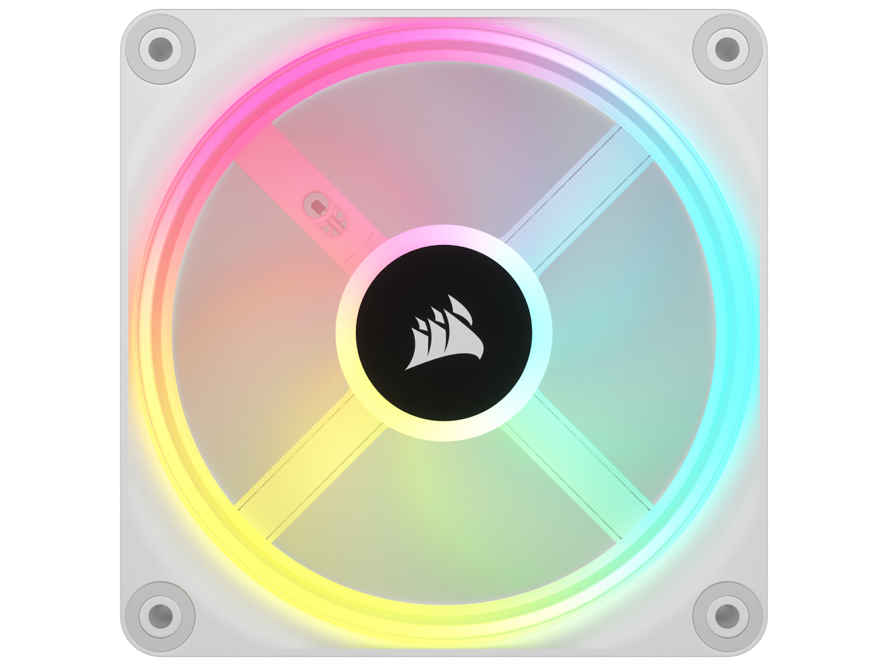 CORSAIR QX RGB Series, iCUE LINK QX120 RGB WHITE, 120mm Magnetic Dome RGB Fan, Expansion Kit