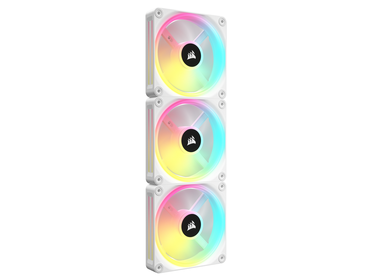 CORSAIR QX RGB Series, iCUE LINK QX120 RGB WHITE, 120mm Magnetic Dome RGB Fan, Starter Kit