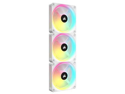 CORSAIR QX RGB Series, iCUE LINK QX120 RGB WHITE, 120mm Magnetic Dome RGB Fan, Starter Kit