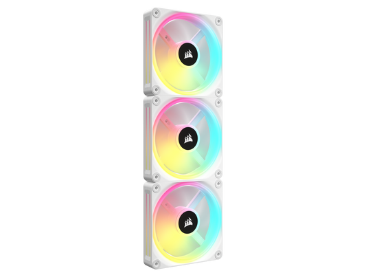 CORSAIR QX RGB Series, iCUE LINK QX120 RGB WHITE, 120mm Magnetic Dome RGB Fan, Starter Kit