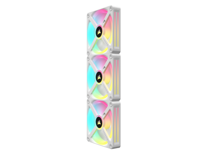 CORSAIR QX RGB Series, iCUE LINK QX120 RGB WHITE, 120mm Magnetic Dome RGB Fan, Starter Kit