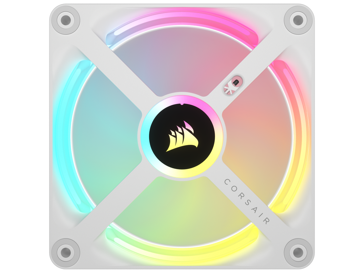 CORSAIR QX RGB Series, iCUE LINK QX120 RGB WHITE, 120mm Magnetic Dome RGB Fan, Starter Kit