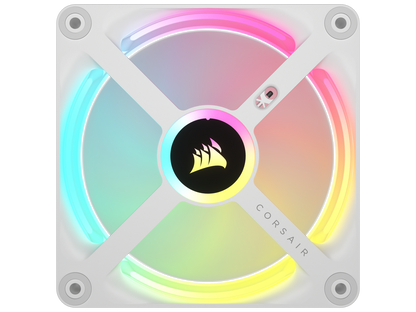 CORSAIR QX RGB Series, iCUE LINK QX120 RGB WHITE, 120mm Magnetic Dome RGB Fan, Starter Kit