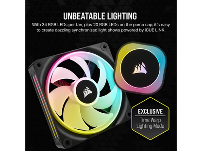 CORSAIR iCUE LINK H100i RGB Liquid CPU Cooler - QX120 RGB Fans - 240mm Radiator - Fits Intel® LGA 1700, AMD® AM5 - iCUE LINK System Hub Included