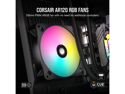 CORSAIR AR120 RGB 120mm ARGB-compatible Fan, Triple Pack