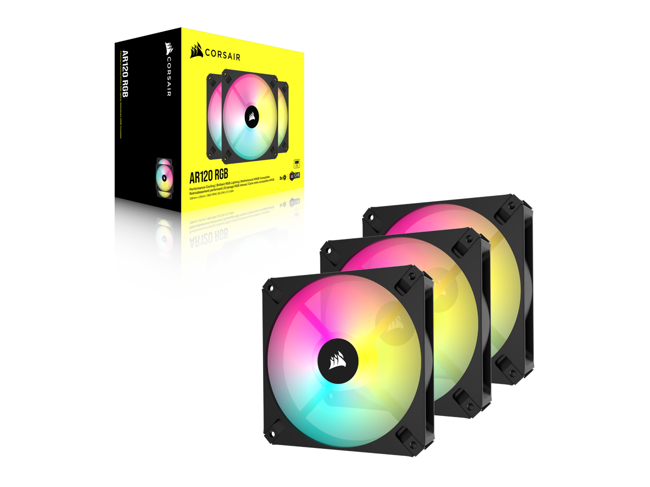 CORSAIR AR120 RGB 120mm ARGB-compatible Fan, Triple Pack