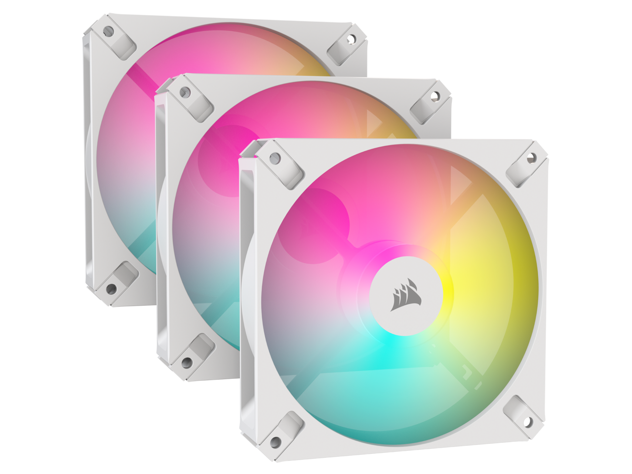 CORSAIR AR120 RGB White 120mm ARGB-compatible Fan, Triple Pack