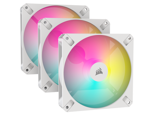 CORSAIR AR120 RGB White 120mm ARGB-compatible Fan, Triple Pack