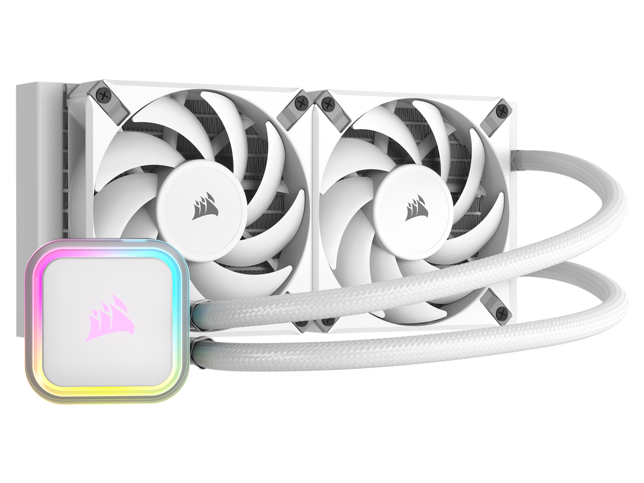 CORSAIR H100i RGB ELITE Liquid CPU Cooler - White - 16 Dynamic RGB LEDs - AF120 ELITE PWM Fans - Intel® LGA 1700, 1200, 2066, AMD® AM5 & AM4 Sockets