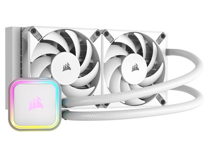 CORSAIR H100i RGB ELITE Liquid CPU Cooler - White - 16 Dynamic RGB LEDs - AF120 ELITE PWM Fans - Intel® LGA 1700, 1200, 2066, AMD® AM5 & AM4 Sockets