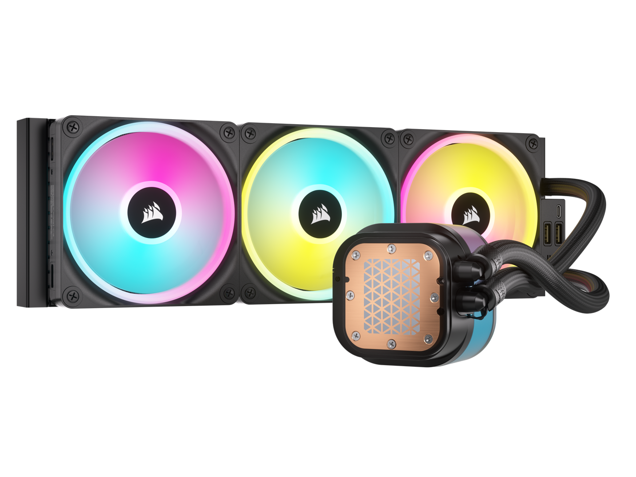 CORSAIR iCUE LINK H150i LCD Liquid CPU Cooler - QX120 RGB Fans - 360mm Radiator - Fits Intel LGA 1700, AMD AM5 - iCUE LINK System Hub Included