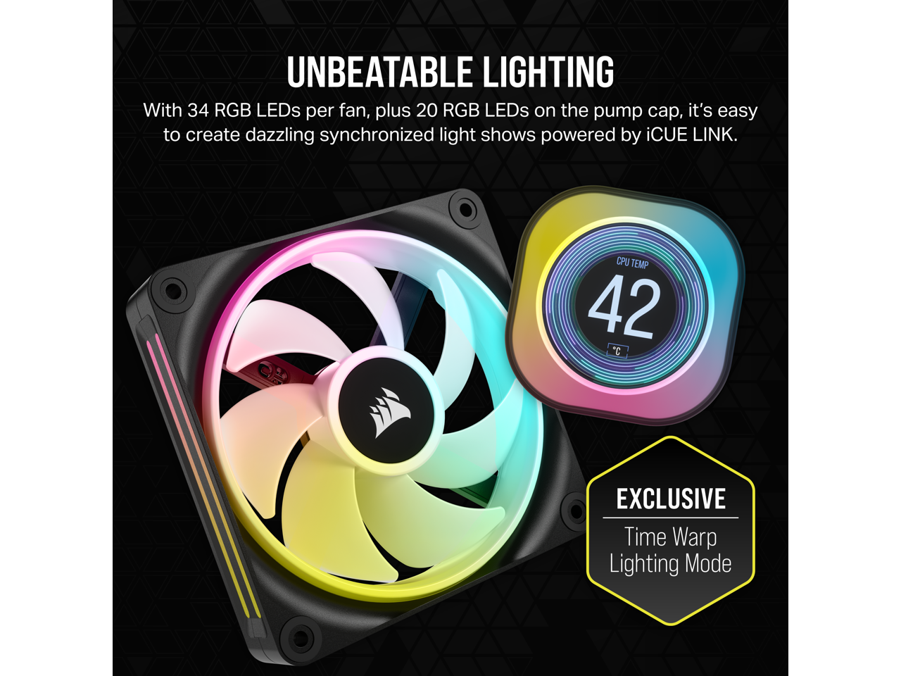 CORSAIR iCUE LINK H100i LCD Liquid CPU Cooler - QX120 RGB Fans - 2.1” IPS LCD screen - 240mm Radiator - Fits Intel LGA 1700, AMD AM5 - iCUE LINK System Hub Included