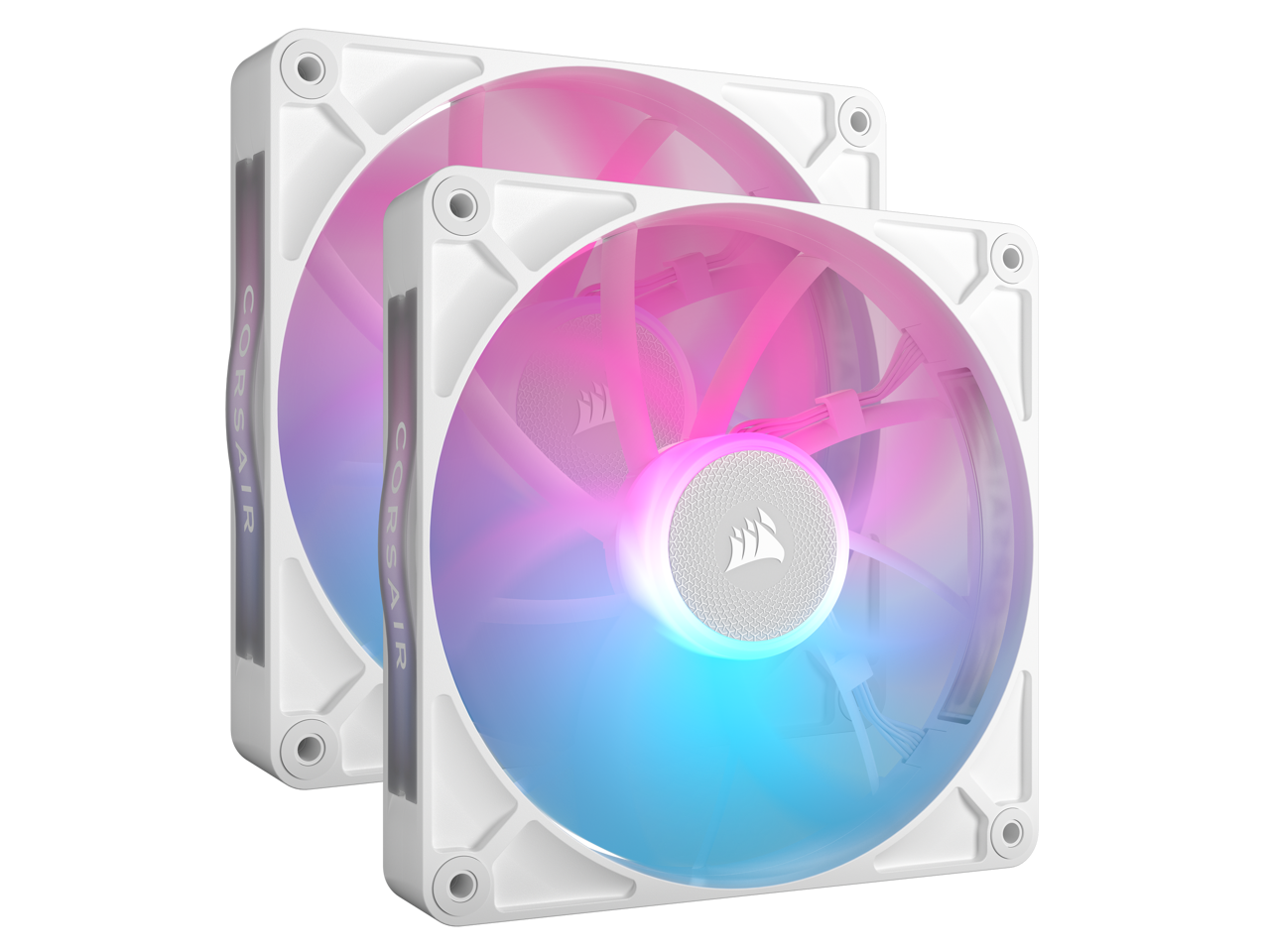 CORSAIR RX RGB Series, iCUE LINK RX140 RGB White, 140mm Fan, Dual Pack