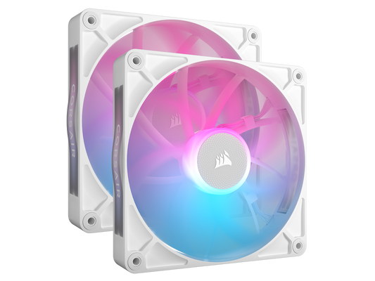 CORSAIR RX RGB Series, iCUE LINK RX140 RGB White, 140mm Fan, Dual Pack