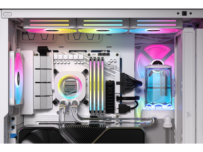 CORSAIR Hydro X Series iCUE LINK XH405i Custom Cooling Kit - Hardline Water Cooling Loop - XC7 ELITE CPU Water Block - XD5 ELITE D5 Pump Res - XR5 360mm Radiator - 3x QX120 RGB Fans