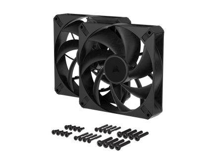 CORSAIR RS140 MAX 140mm PWM Thick Fans Dual Pack - 30mm Thickness - High Static Pressure - Up to 1,600 RPM - Liquid Crystal Polymer Construction