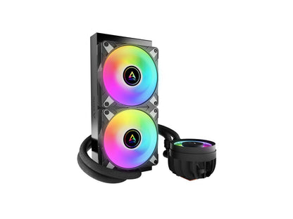 ARCTIC COOLING Liquid Freezer III - 240 A-RGB (Black): All-in-One CPU Water Cooler with 240mm radiator and 2x P12 PWM PST A-RGB fan, compatible Intel LGA1700, 1851 and AMD AM4, AM5 - Black color