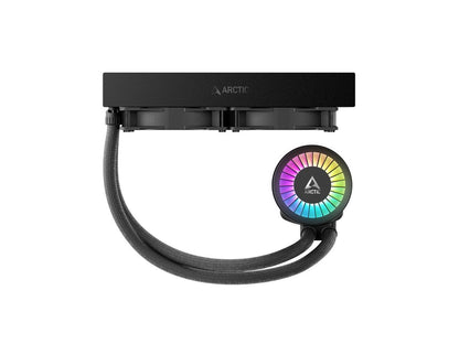 ARCTIC COOLING Liquid Freezer III - 240 A-RGB (Black): All-in-One CPU Water Cooler with 240mm radiator and 2x P12 PWM PST A-RGB fan, compatible Intel LGA1700, 1851 and AMD AM4, AM5 - Black color