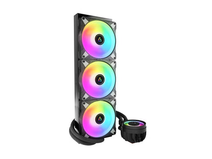 ARCTIC COOLING Liquid Freezer III - 420 A-RGB (Black): All-in-One CPU Water Cooler with 420mm radiator and 3x P14 PWM PST A-RGB fan, compatible Intel LGA1700, 1851 and AMD AM4, AM5 - Black color