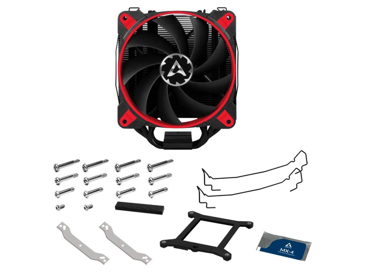 ARCTIC Freezer 34 eSports DUO Edition - Tower CPU Cooler with Push-Pull Configuration I Silent 3-Phase-Motor and wide range of regulation 200 to 2100 RPM - Includes 2 low noise PWM 120 mm Fans – Red