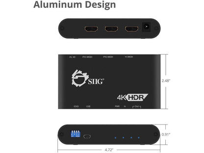 1X2 HDMI 2.0 SPLITTER/DIST AMP