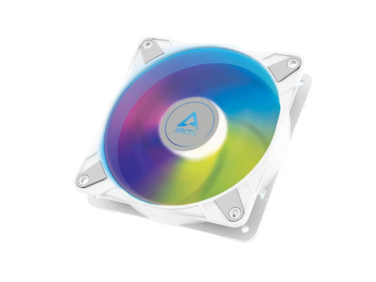 ARCTIC ACFAN00276A P14 PWM PST A-RGB - Case Fan, 140 mm PWM, Optimised for Static Pressure, Semi-Passive: 200-1900 RPM, 5V 3 Pin A-RGB LED, Single Fan - White
