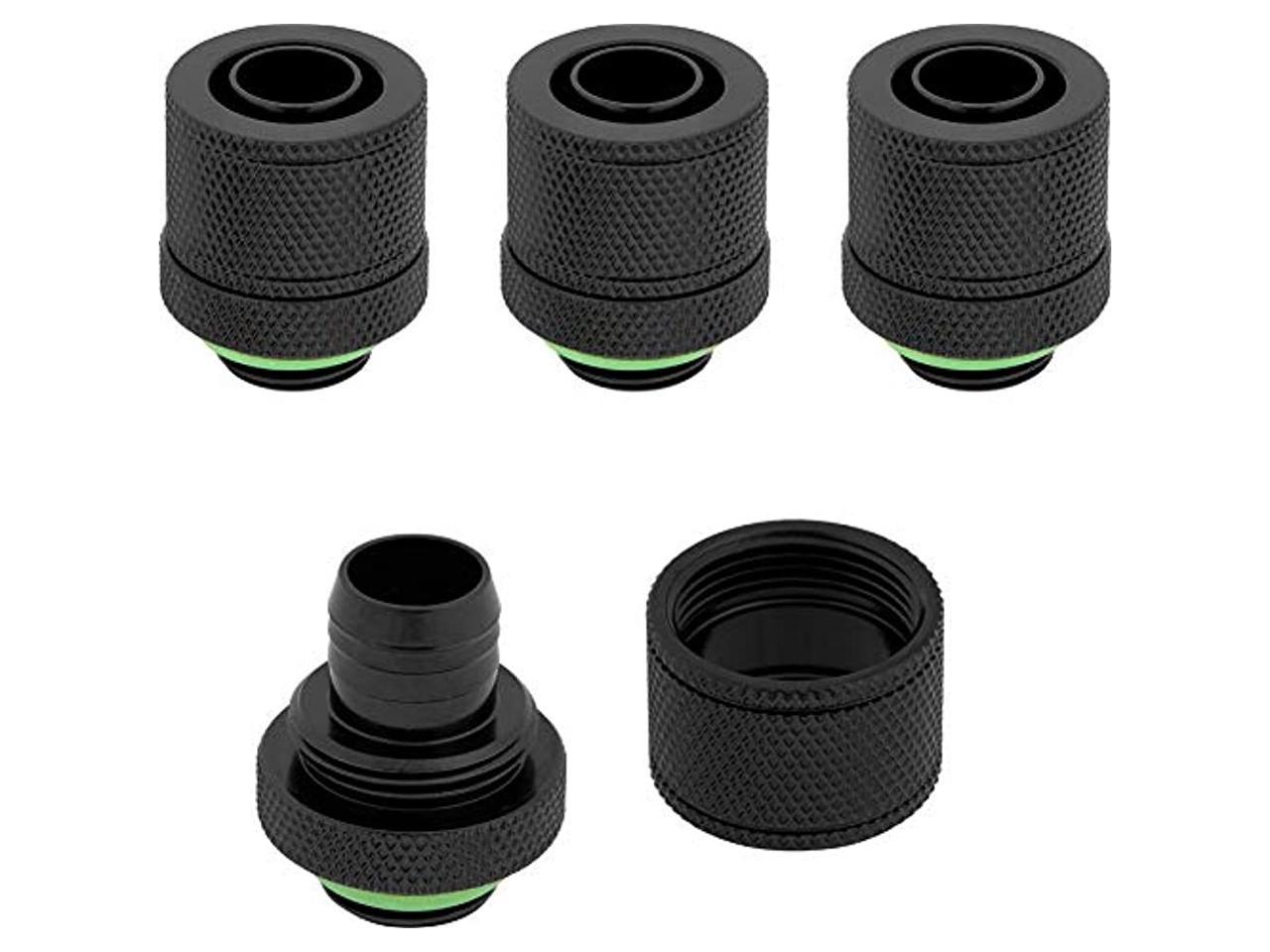 Corsair Hydro X Series XF Compression 10/13mm (3/8" / 1/2") ID/OD Fittings, Black, 4-pack