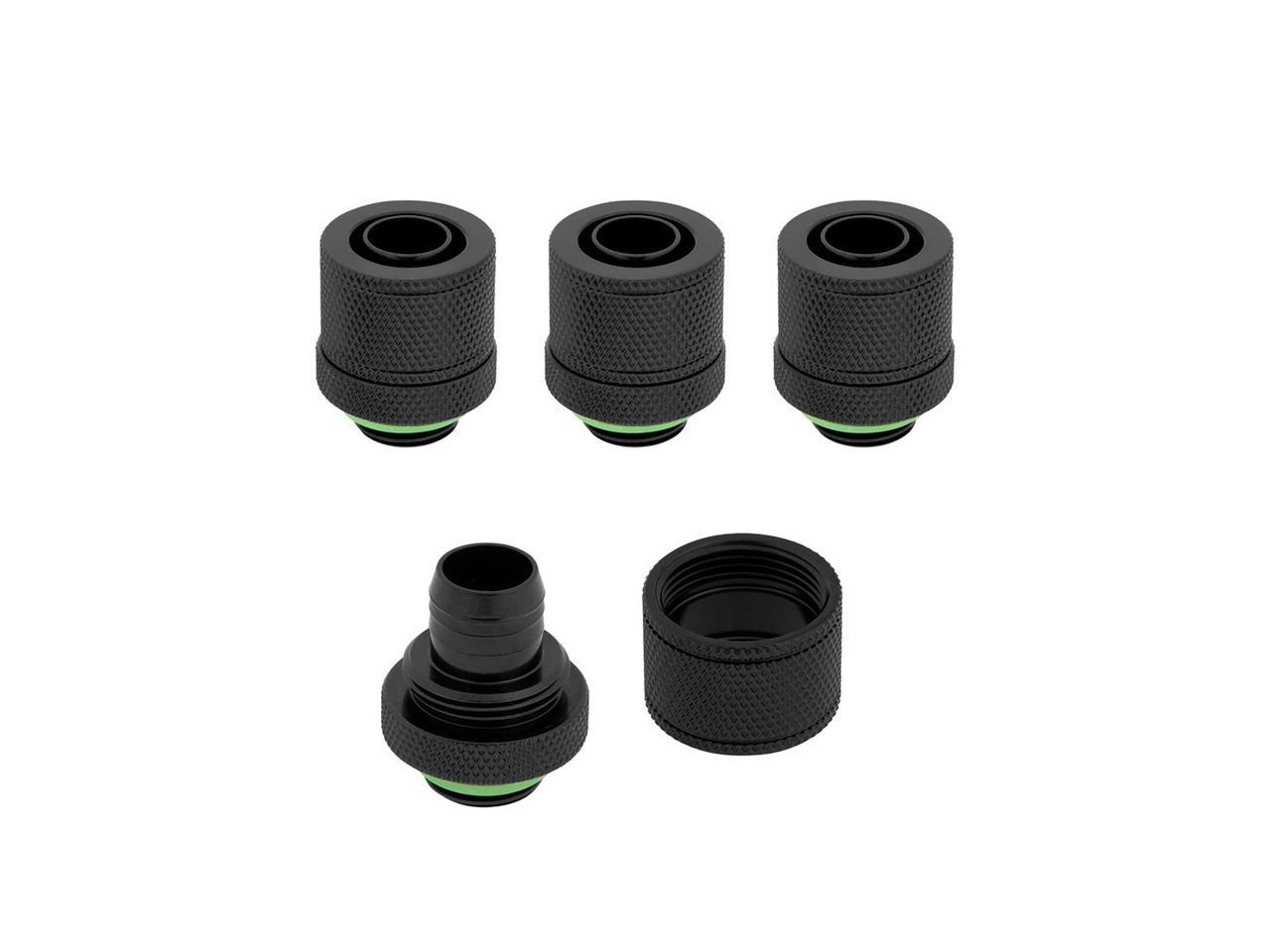 Corsair Hydro X Series XF Compression 10/13mm (3/8" / 1/2") ID/OD Fittings, Black, 4-pack