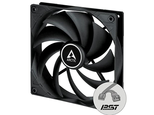 arctic f14 pwm pst co - 140 mm case fan with pwm sharing technology (pst), dual ball bearing for continuous operation, quiet, computer, 200-1350 rpm - black