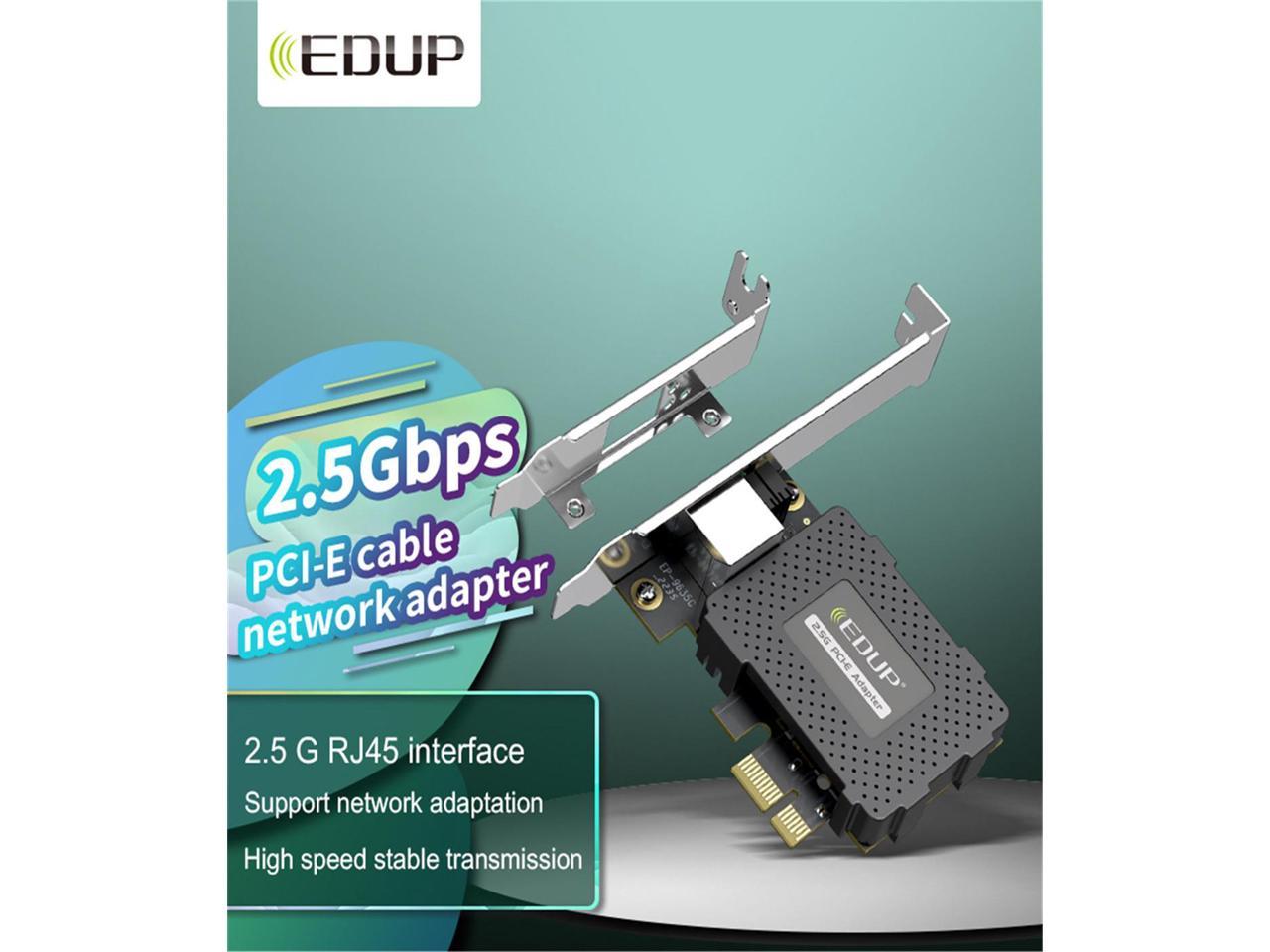 2.5Gbps PCI Express Network Adapter, 2500/1000/100Mbps PCI Express Gigabit Ethernet Card RJ45 LAN Controller Support Windows Server/Windows