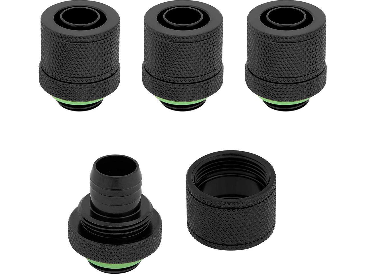 Corsair Hydro X Series XF Compression 10/13mm (3/8" / 1/2") ID/OD Fittings, Black, 4-pack