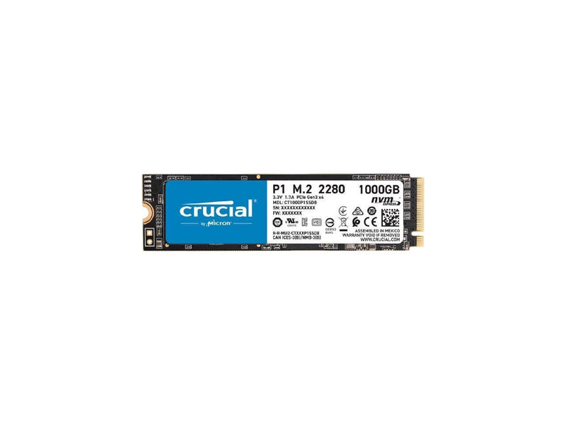 Crucial CT1000P1SSD8T TRAY P1 1TB 3D NAND NVMe PCIe M.2 Solid State Drive